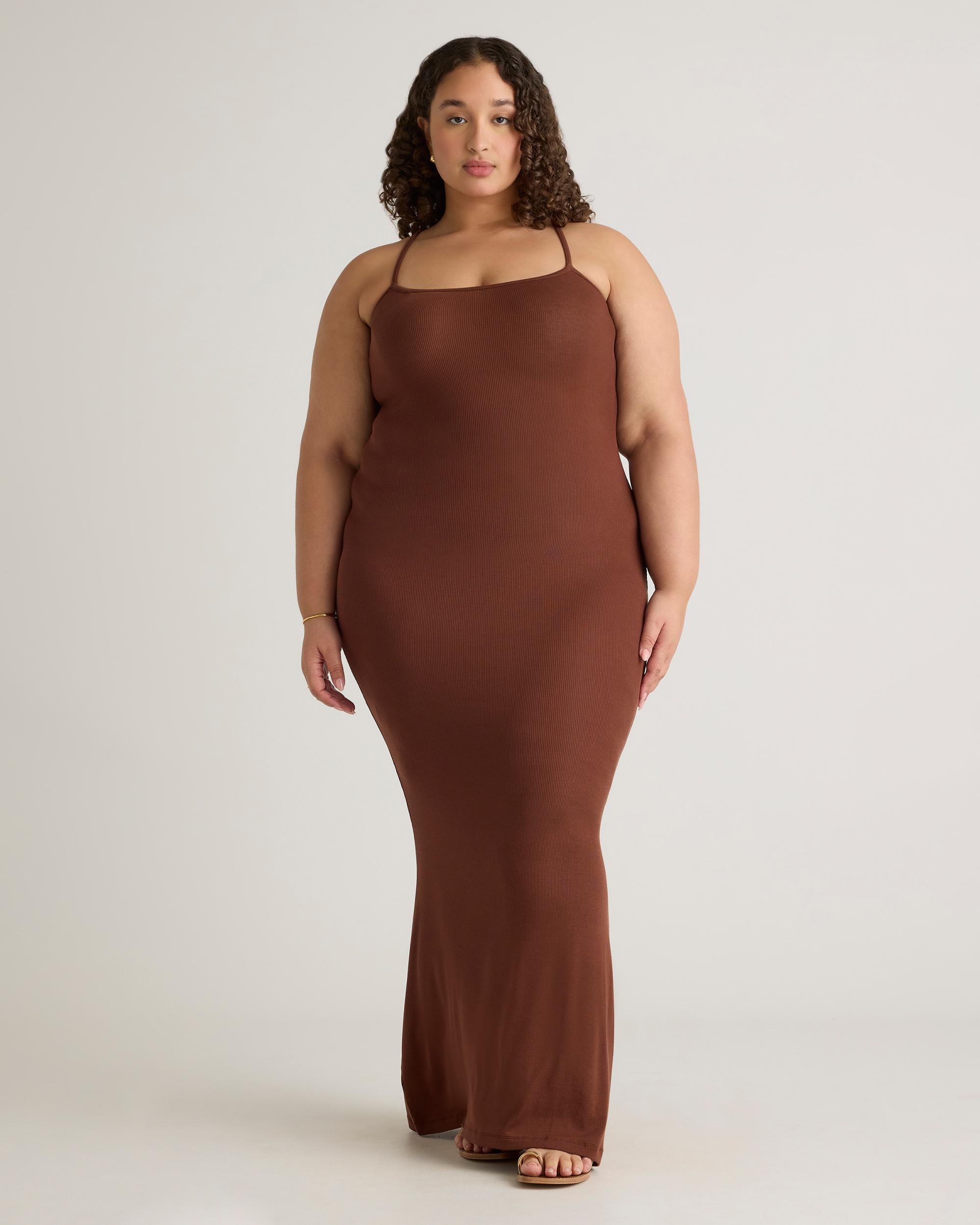 Quince | Women's Tencel Rib Knit Maxi Slip Dress Cotton/Modal Product Image