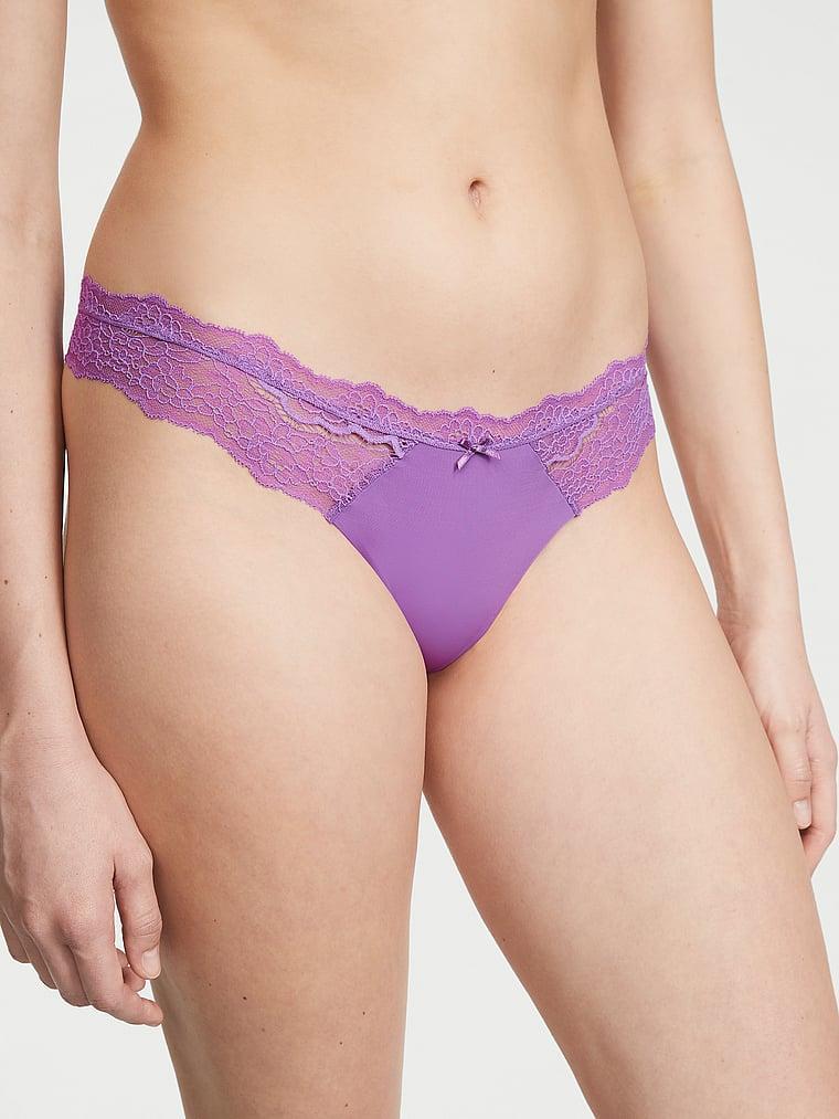 Lace-Trim Thong Panty Product Image