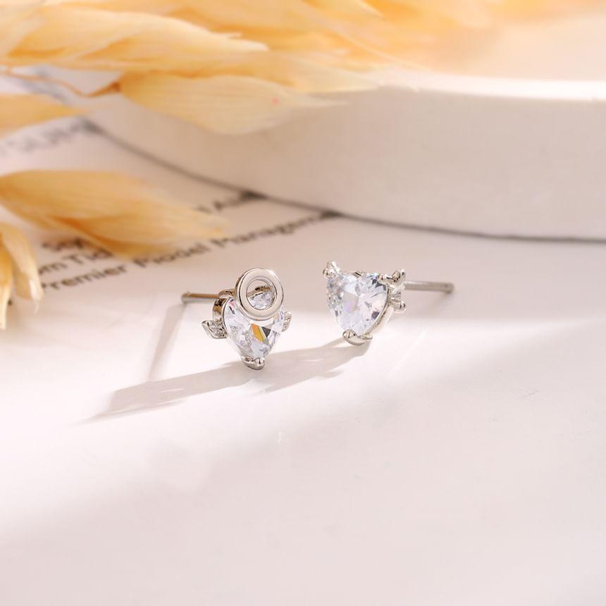 Heart Rhinestone Angel Alloy Stud Earring Product Image