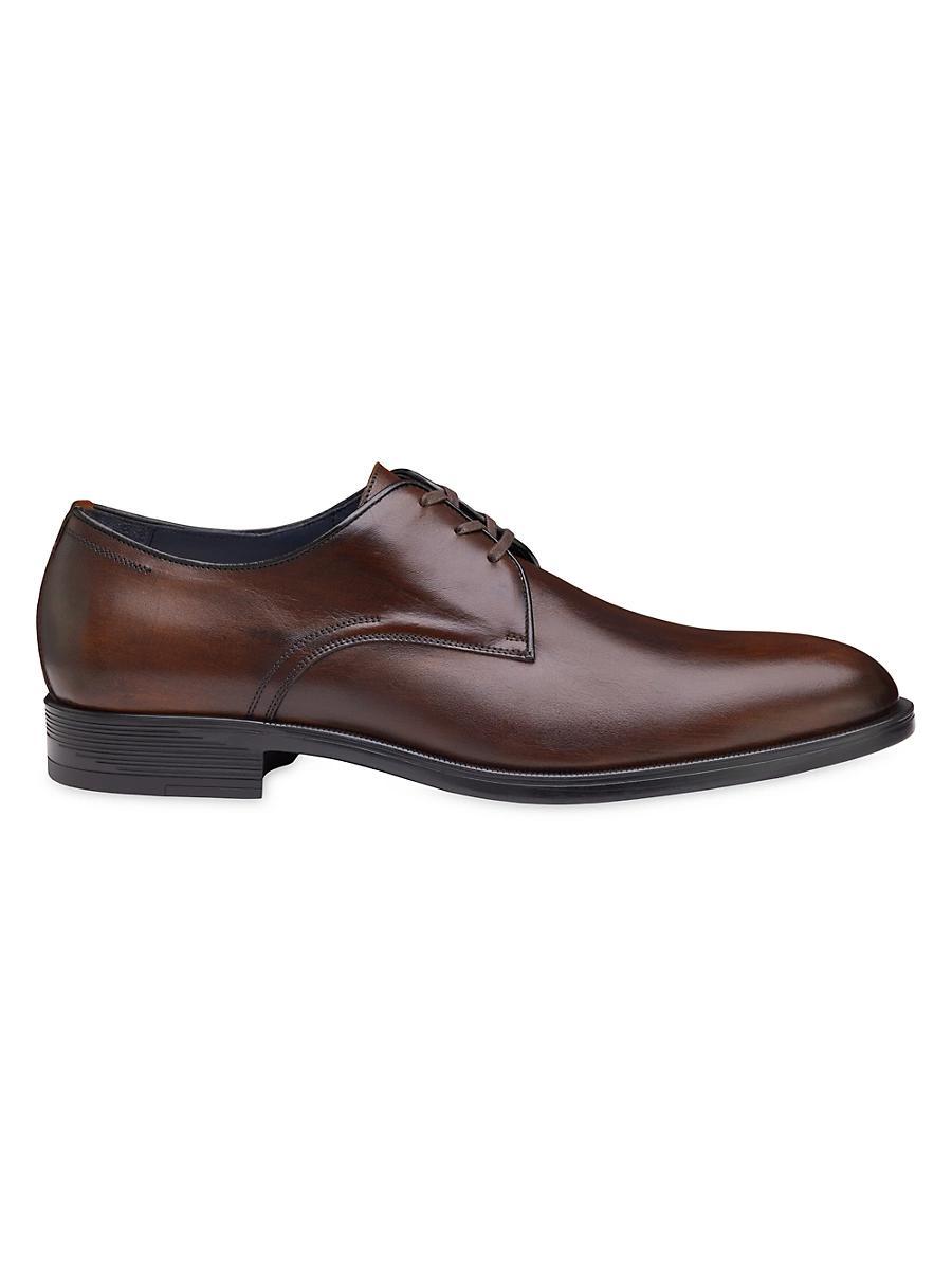 Johnston  Murphy Collection Mens Flynch Hand-Stained Leather Cap Toe Lace Up Oxfords Product Image
