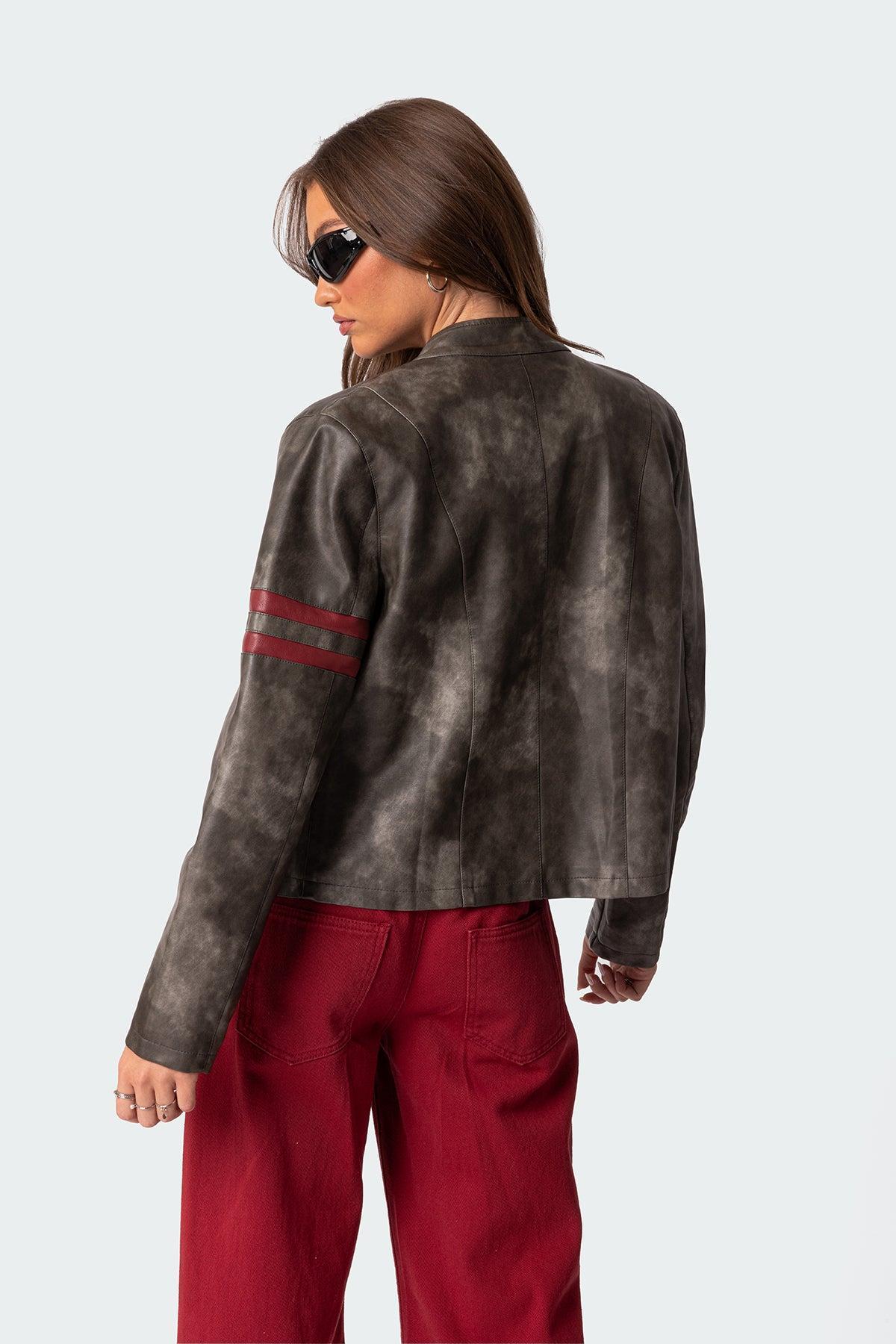 Thunder Washed Faux Leather Jacket Product Image