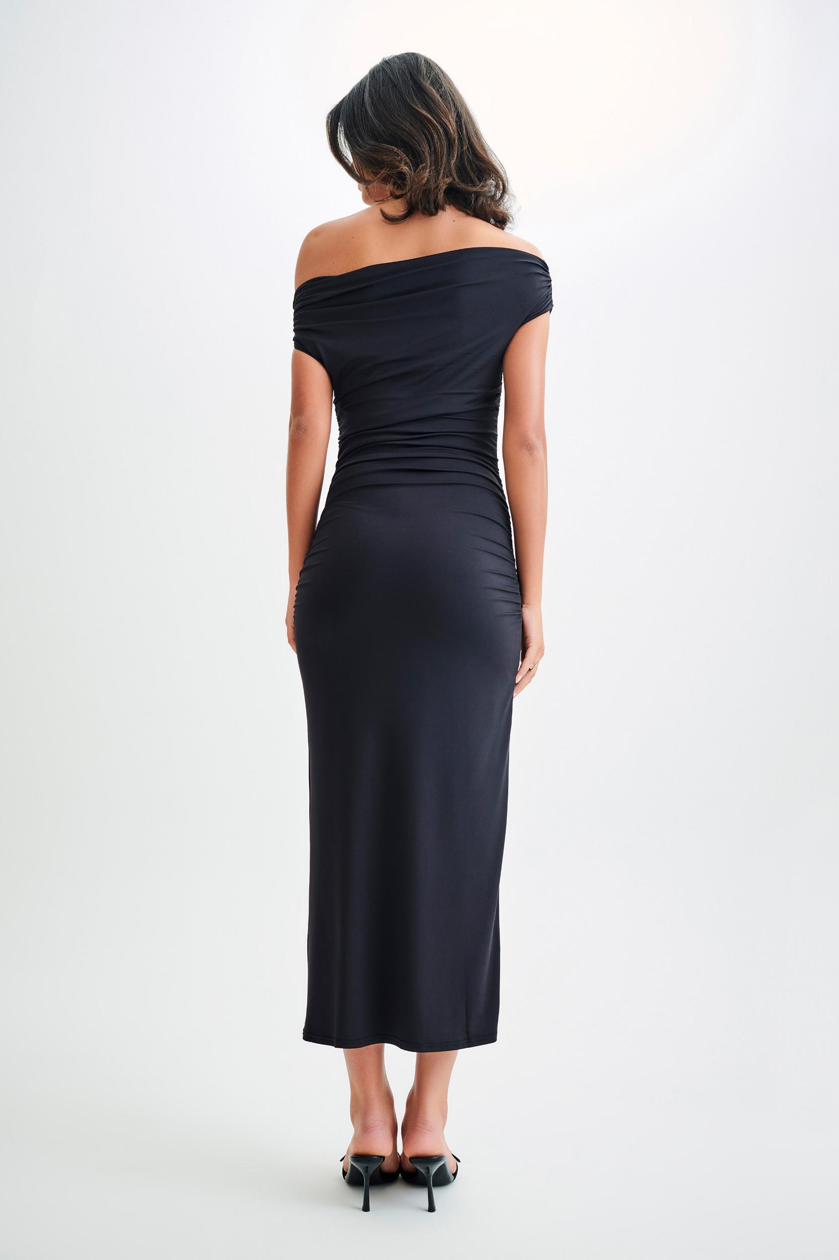 Alayna Recycled Nylon Midi Dress - Black Product Image