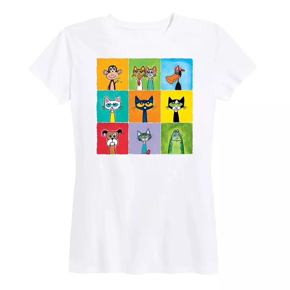 Womens Pete The Cat Family & Friends Collage Graphic Tee, Girls Blue Product Image