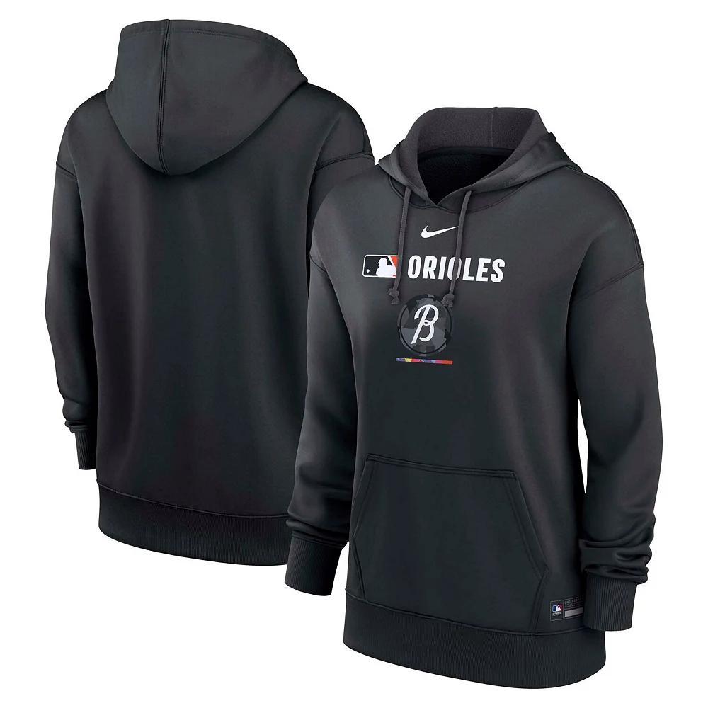 Women's Nike Black Baltimore Orioles Authentic Collection City Connect Performance Pullover Hoodie, Size: Large Product Image