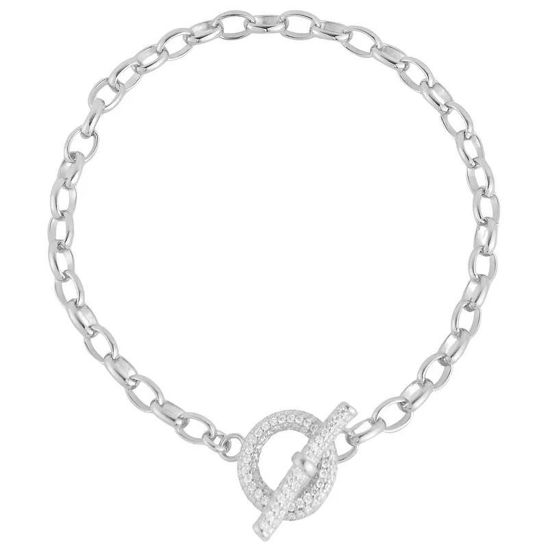 Sunkissed Sterling Cubic Zirconia Toggle Bracelet, Women's, Size: 7", Gold Tone Product Image