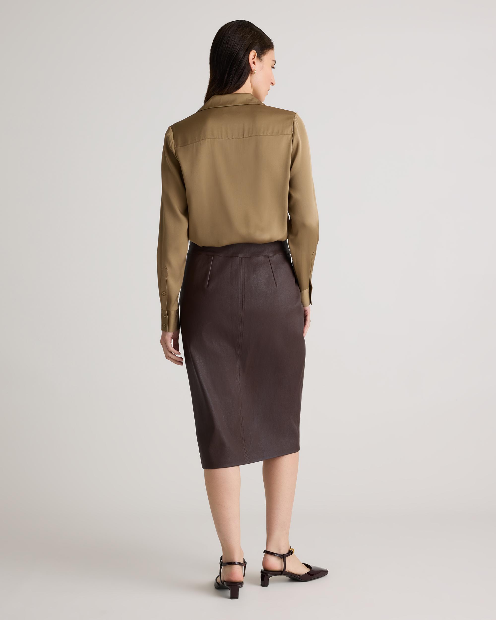 Quince | Women's Washable Stretch Silk Notch Collar Blouse Product Image