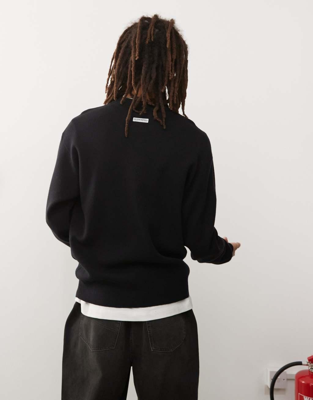 Aape By A Bathing Ape logo knit sweater in black Product Image