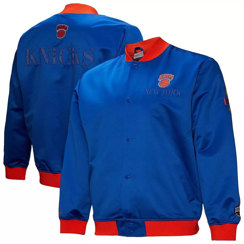 Men's Mitchell & Ness Blue New York Knicks Hardwood Classics Team OG 3.0 Lightweight Satin Full-Snap Jacket, Size: XL Product Image