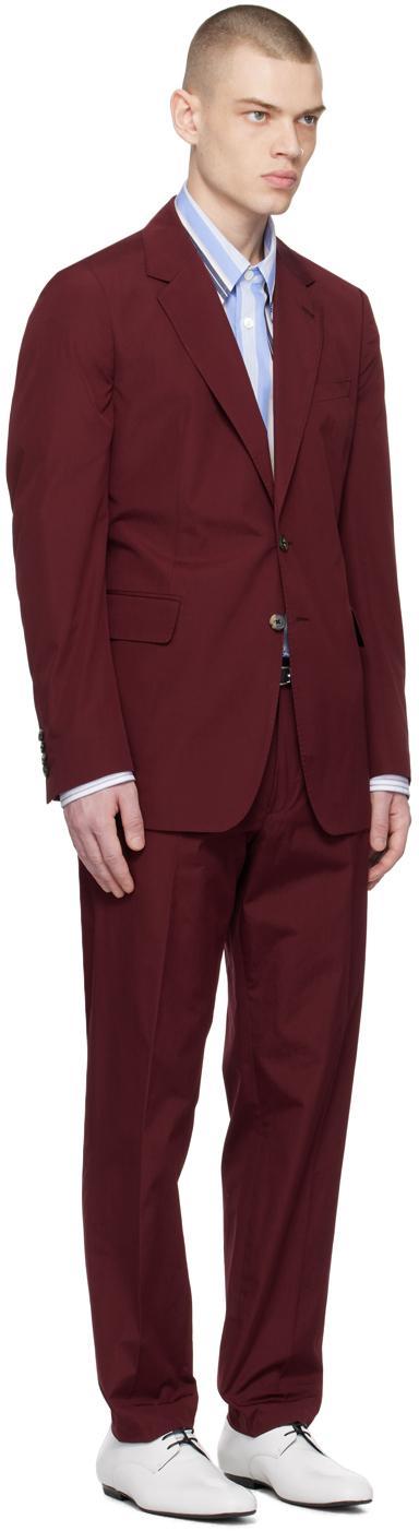 DRIES VAN NOTEN Burgundy Two-button Suit In 359 Bordeaux Product Image