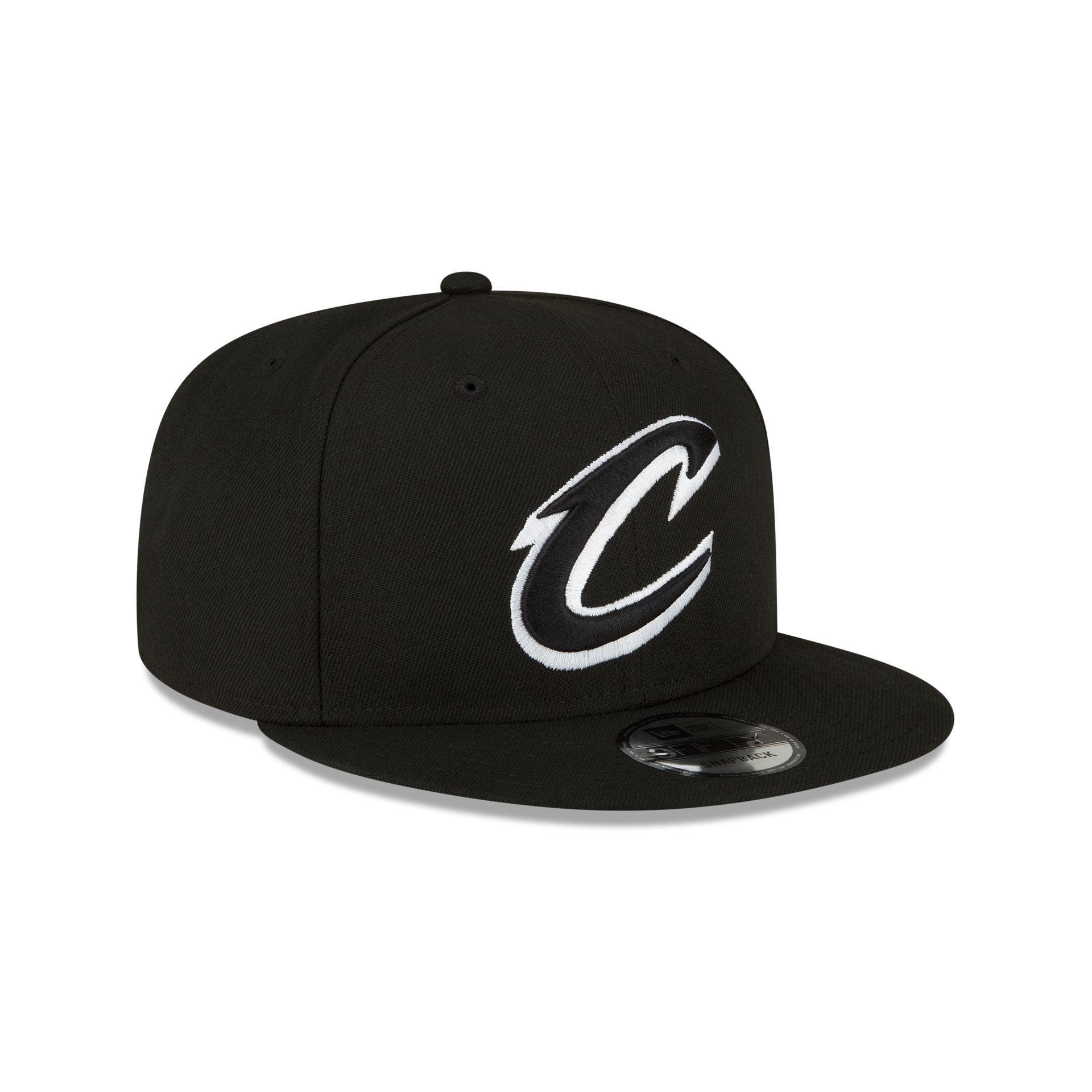 Cleveland Cavaliers Basic Black & White 9FIFTY Snapback Hat Male Product Image