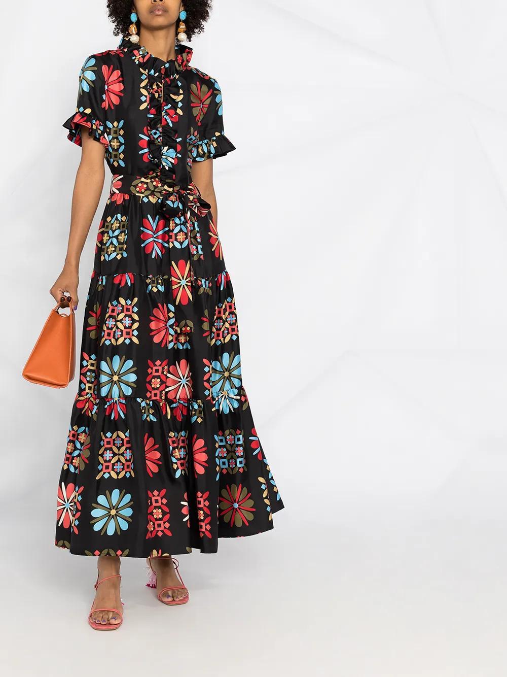 Long And Sassy tiered silk dress Product Image