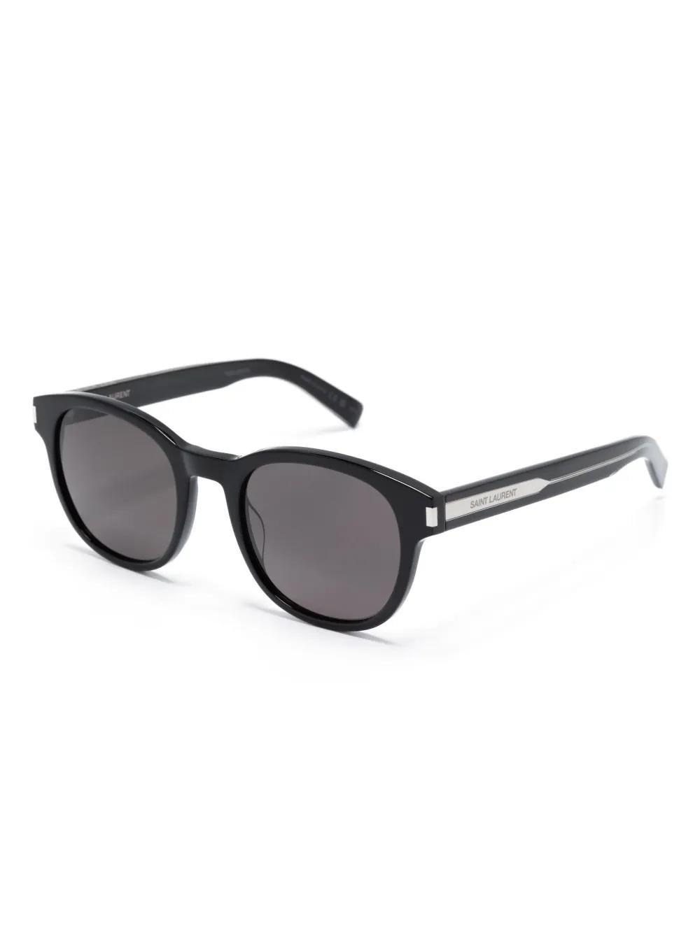 SAINT LAURENT Logo-engraved Square-frame Sunglasses In Black Product Image