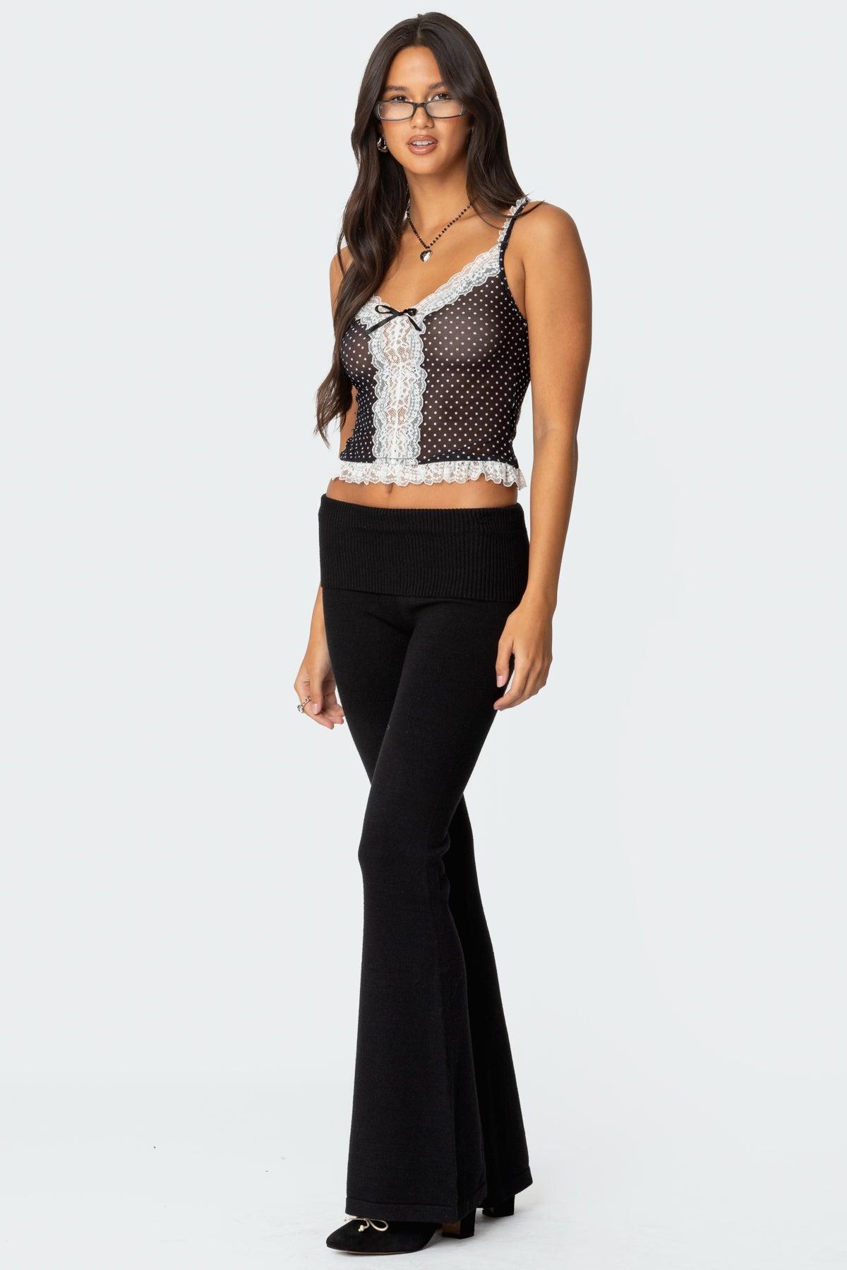 Polka Dot Sheer Mesh Tank Top Product Image