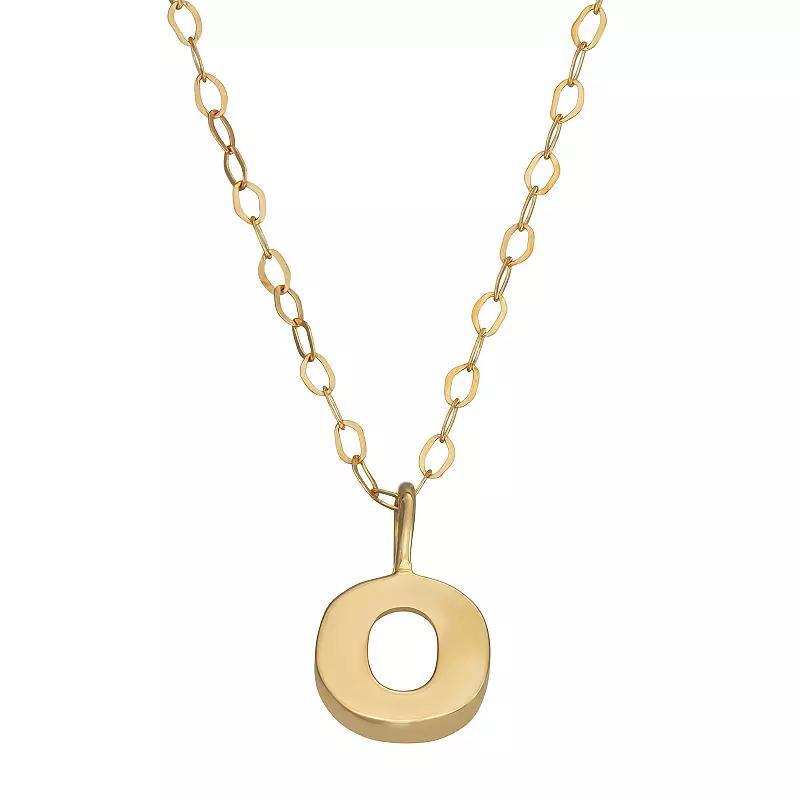 10K Gold Initial Pendant on 14K Gold Filled Chain, Womens Product Image