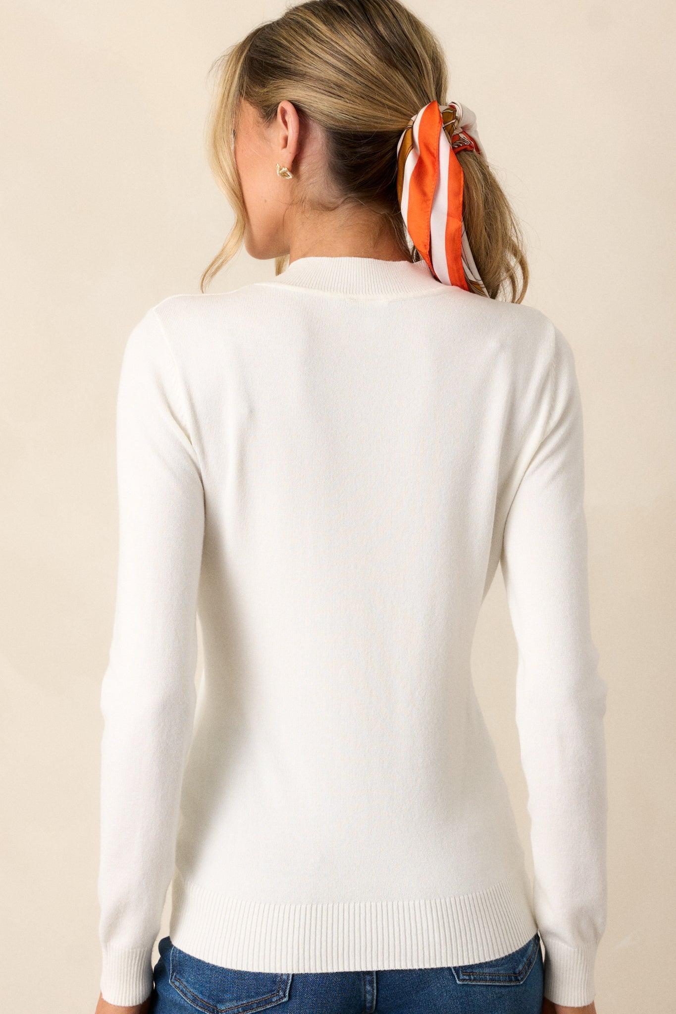 Moonshine Serenade Ivory Long Sleeve Sweater Top Product Image