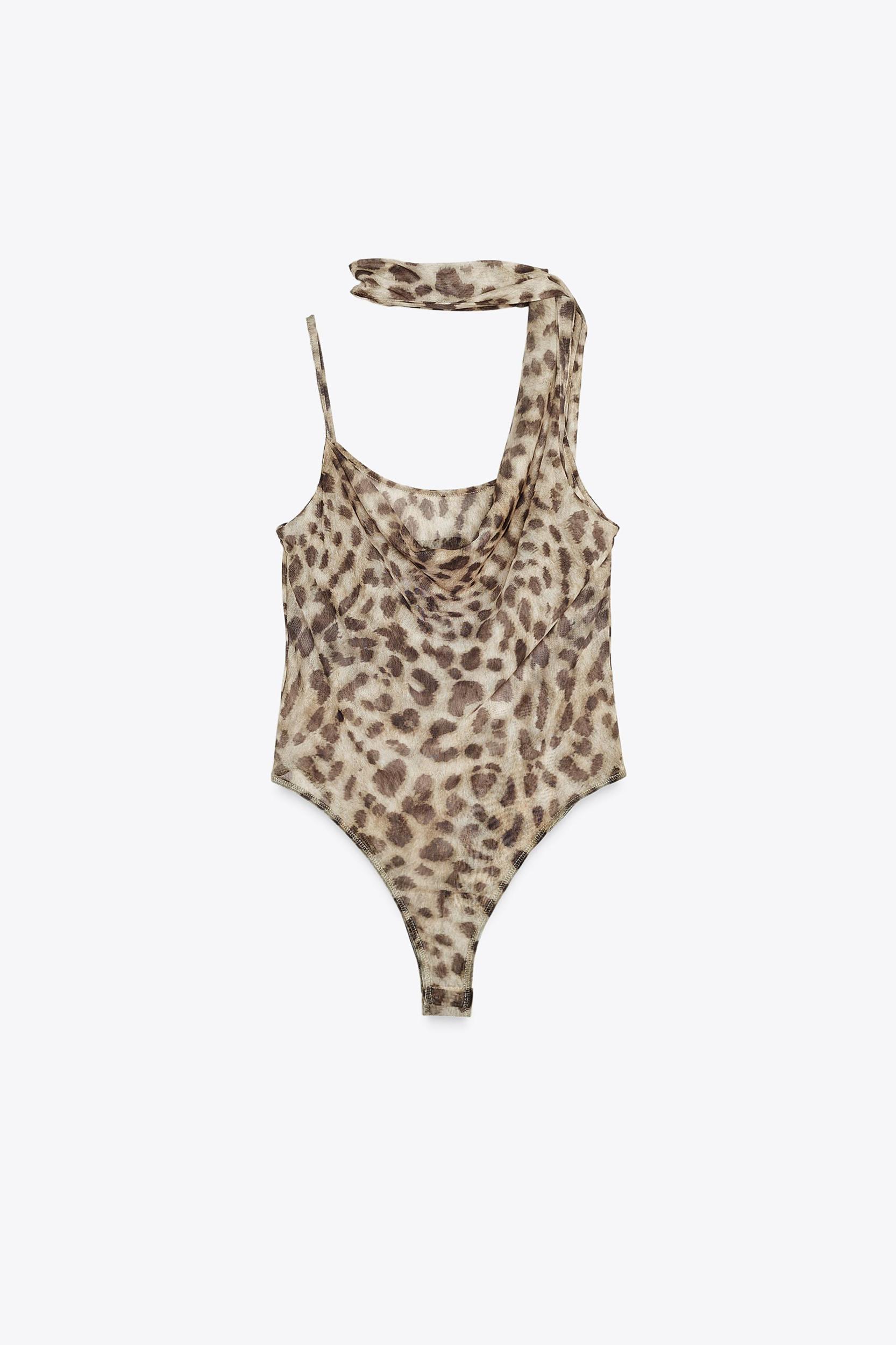 PRINTED TULLE SCARF BODYSUIT Product Image