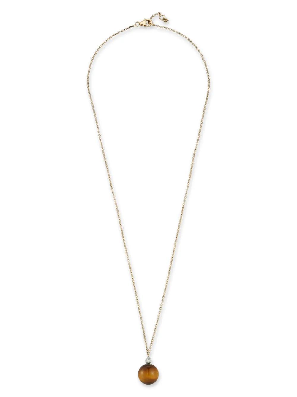 MATEO 14k Yellow Gold Tigers Eye Diamond Necklace Product Image