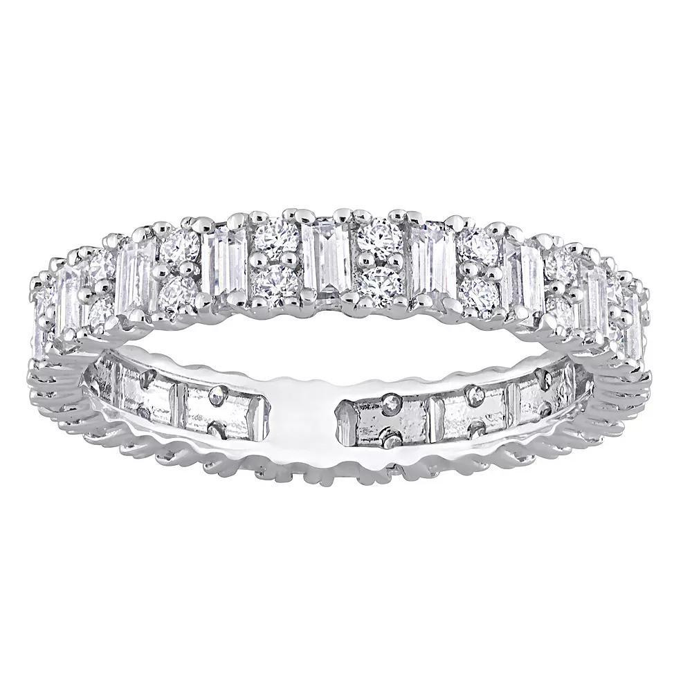 Stella Grace Sterling Silver 1 5/8 Carat T.W Lab-Created Moissanite Eternity Wedding Ring, Women's, Size: 9 Product Image