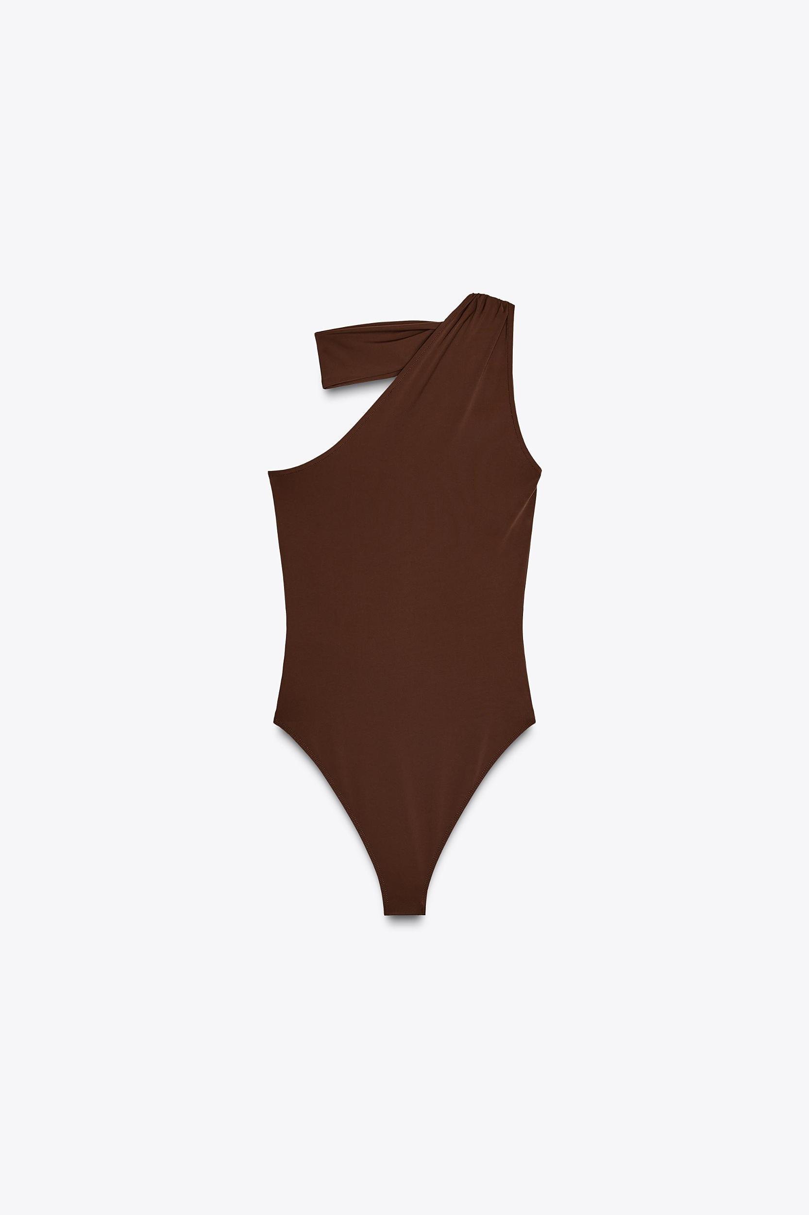 ASYMMETRIC POLYAMIDE BODYSUIT WITH SCARF Product Image