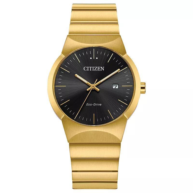 Citizen Womens Eco-Drive Modern Axiom Gold Tone Stainless Steel Black Dial Bracelet Watch Product Image