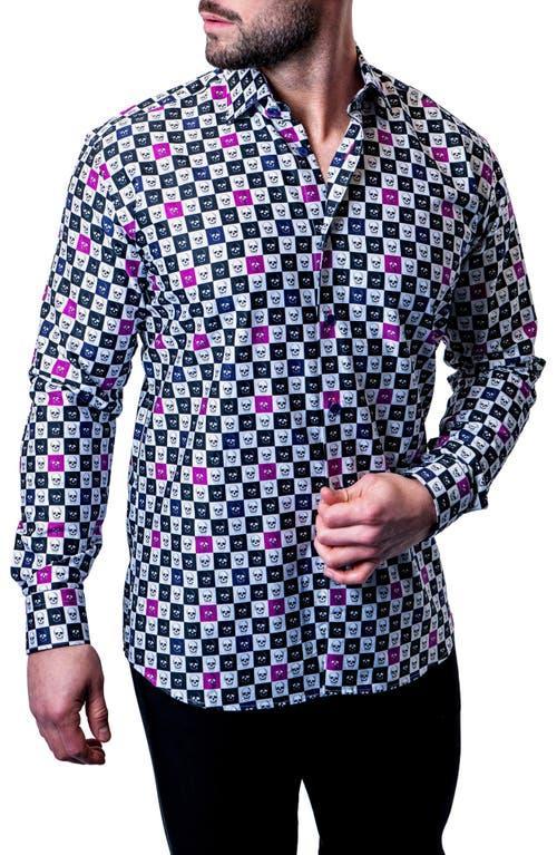 Mens Fibonacci Skull Squares Dress Shirt Product Image