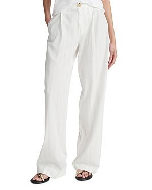 VINCE Relaxed Pleated Stripe Straight-leg Trousers In Pampas Stripe Product Image