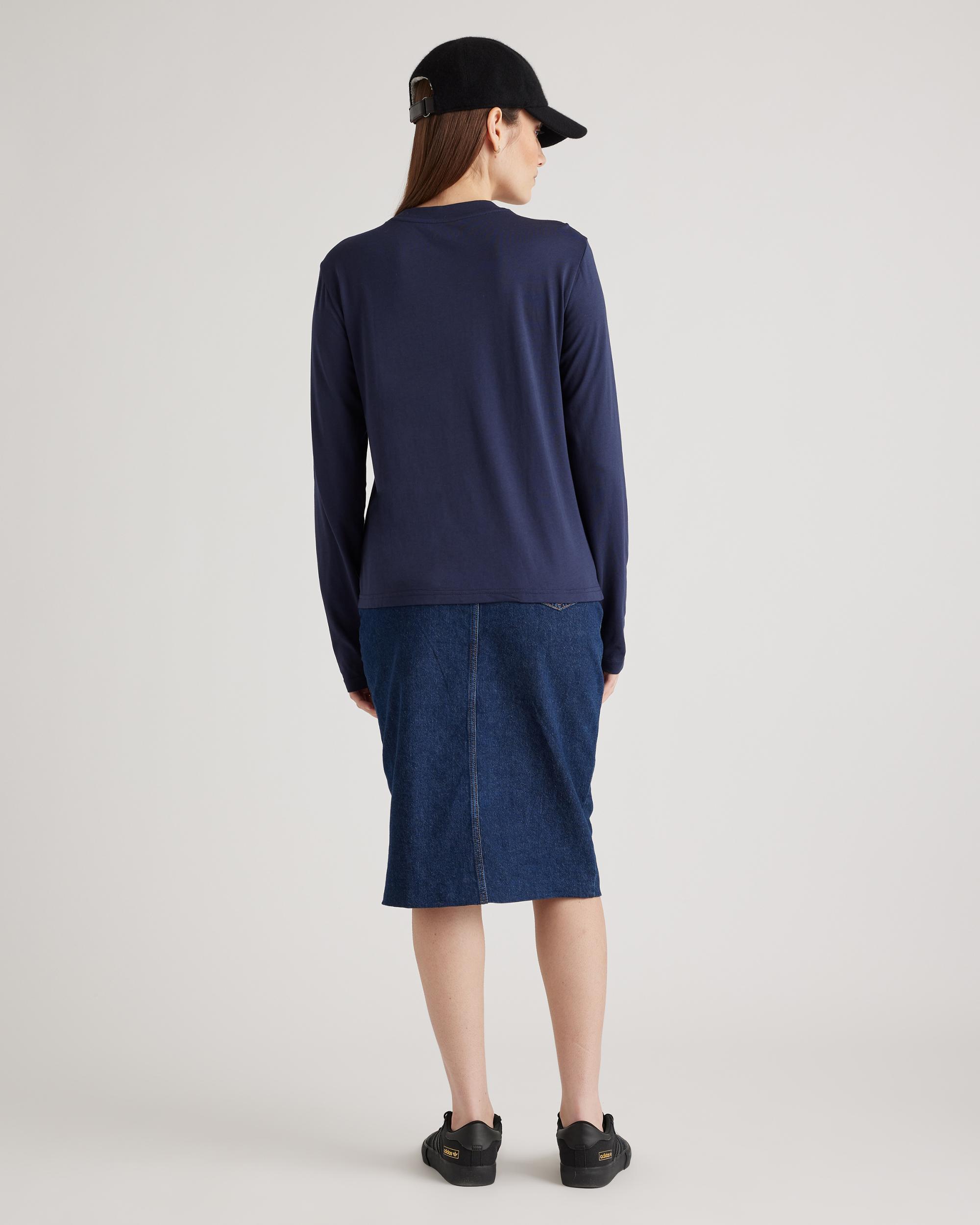 Quince | Women's Cotton Modal Relaxed Long Sleeve T-Shirt Size XS, Cotton/Modal Product Image