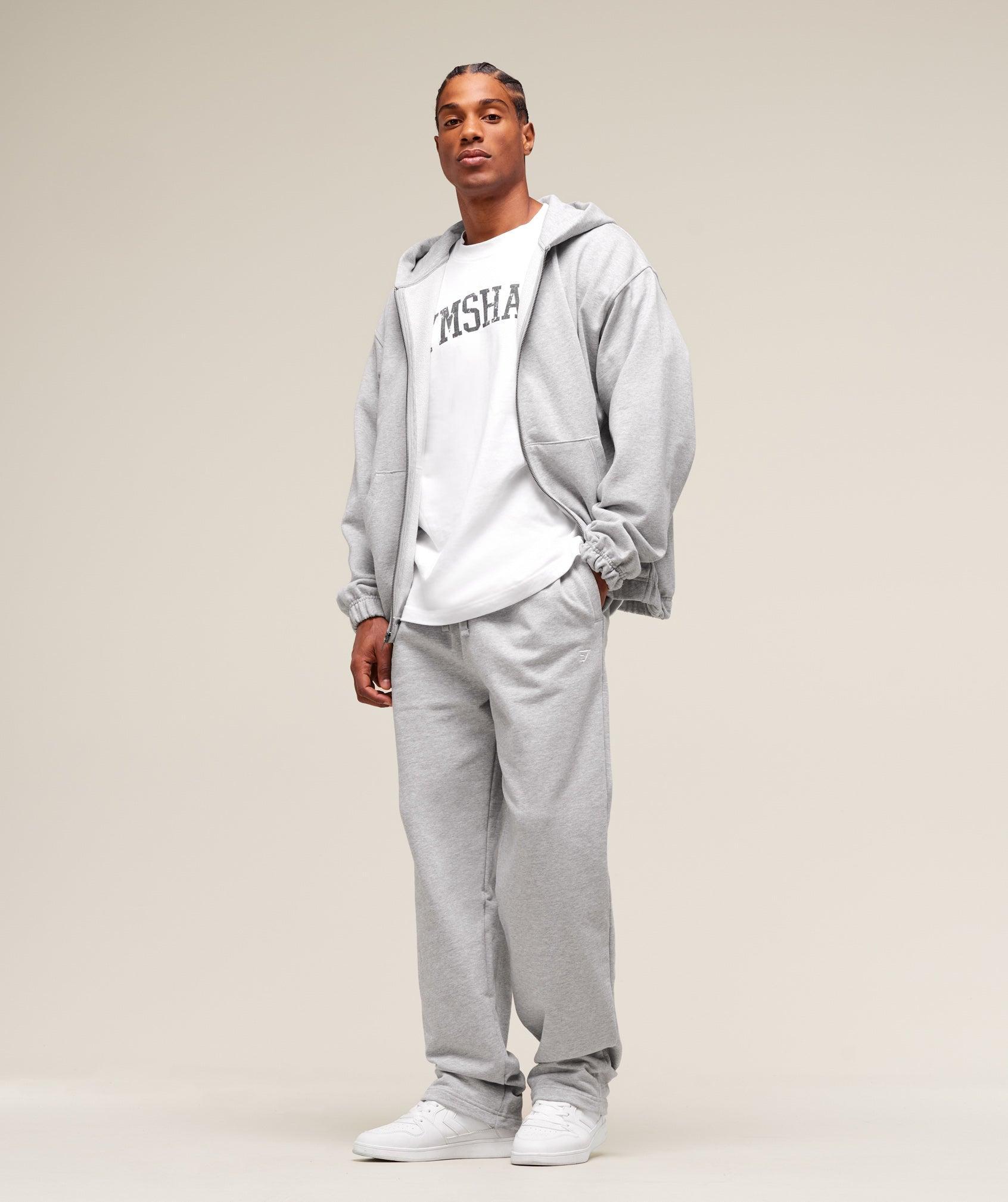 Gymshark Rest Day Essentials Straight Leg Joggers - Light Grey Marl Male Product Image