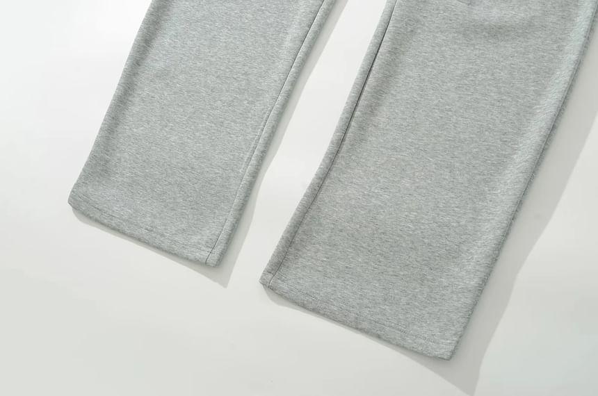 High Waist Plain Wide Leg Sweatpants Product Image