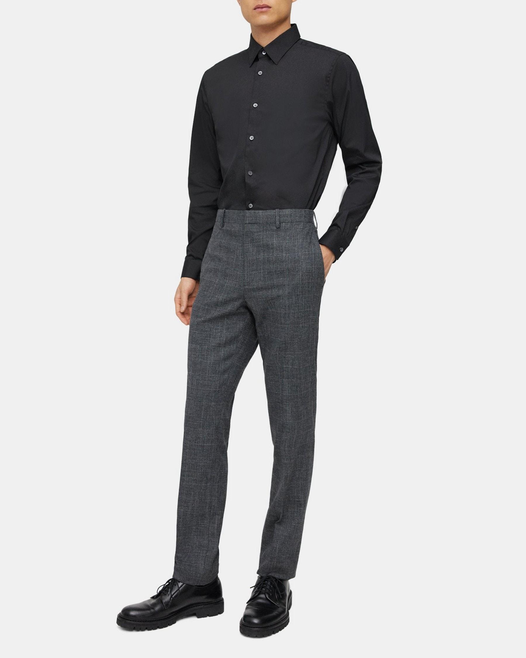 Slim Pant in Checked Wool-Cotton Product Image