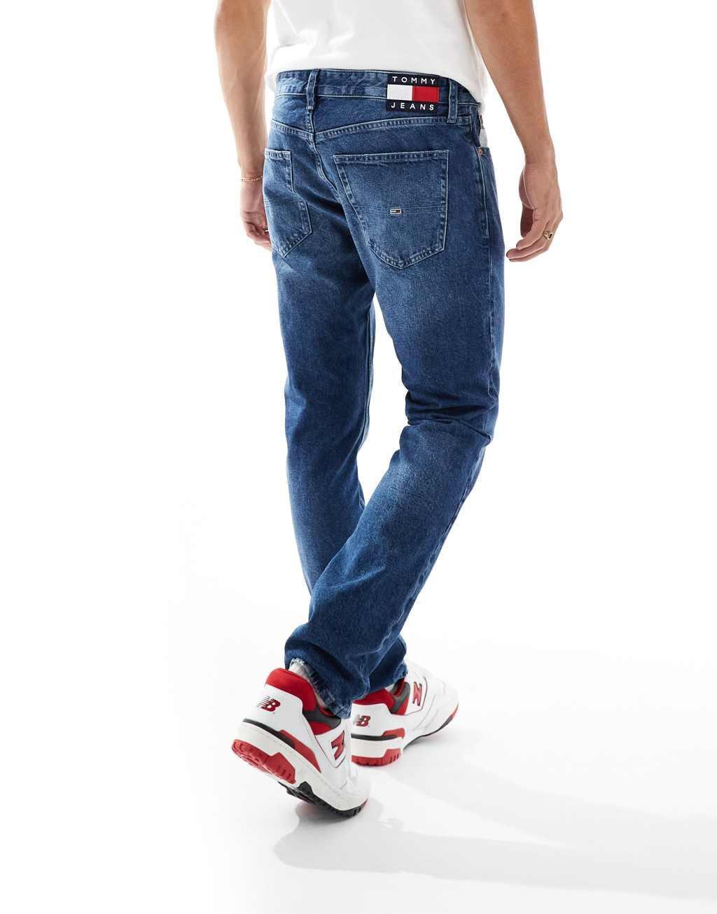 Tommy Jeans Scanton slim jeans in mid wash with flag details Product Image