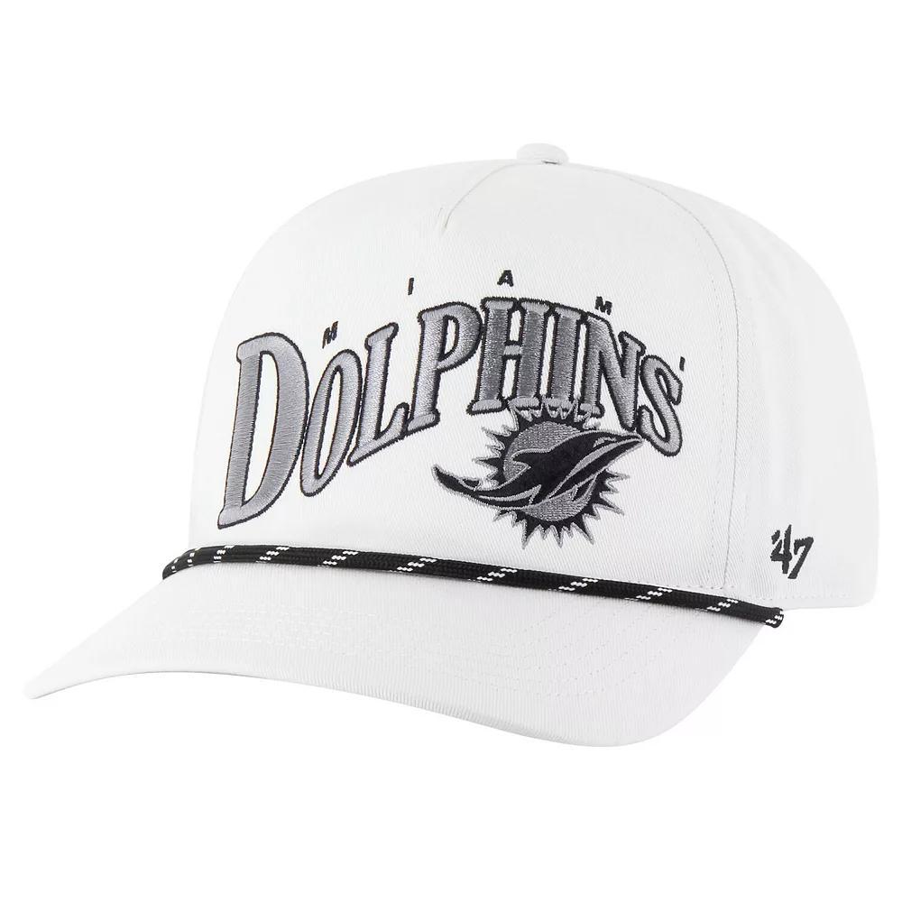 Men's '47 White Miami Dolphins Wave Speckle Hitch Rope Adjustable Hat Product Image