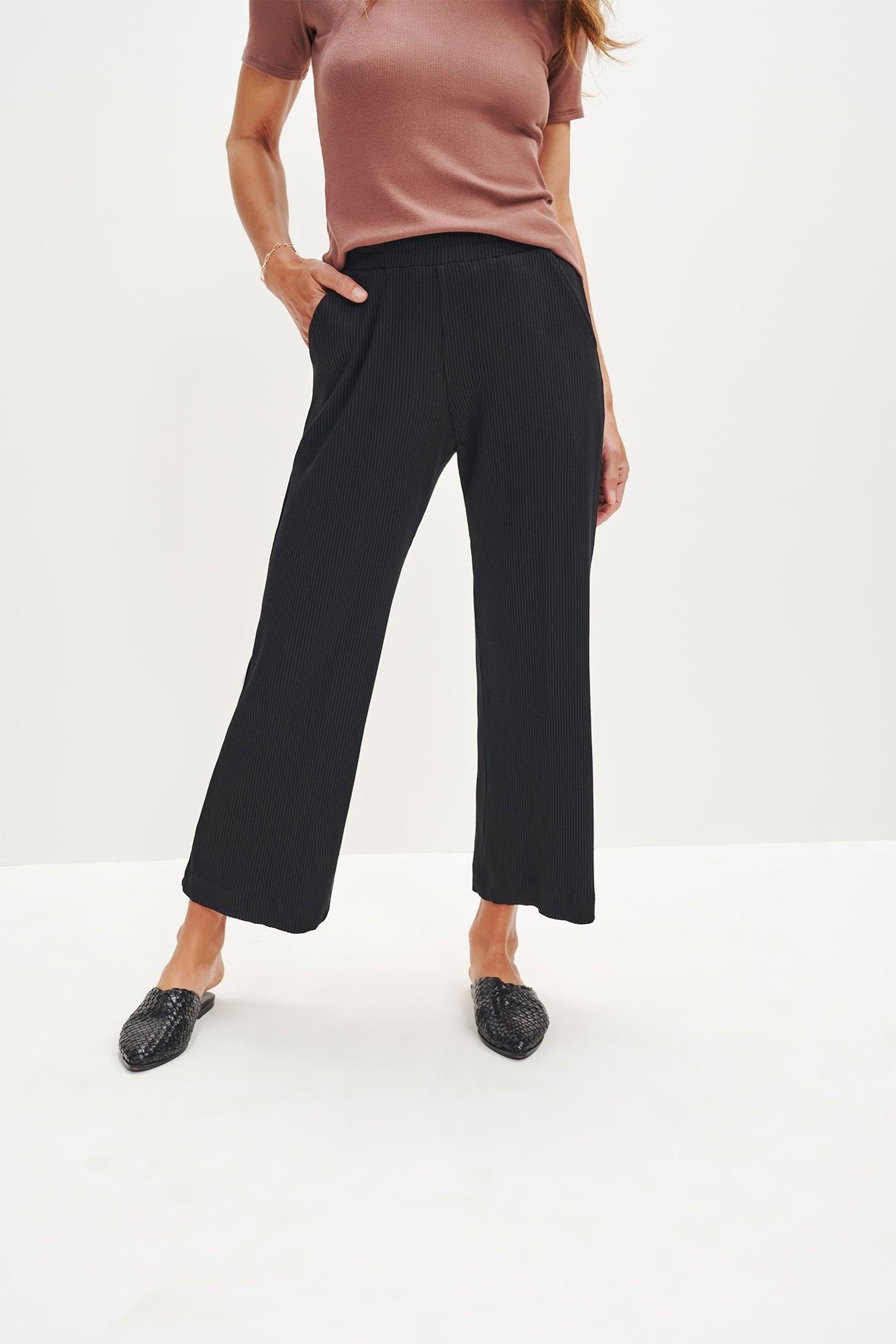 Willow Paris Rib Pants - Black - ReAmour Product Image