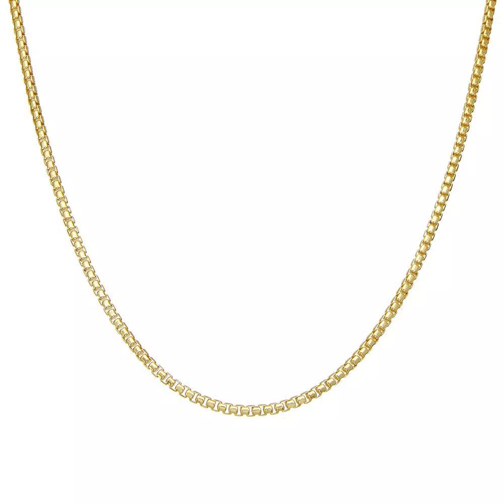 Giorgio di Vicenza Sterling Silver Men's Box Chain Necklace, Size: 20", Gold Tone Product Image