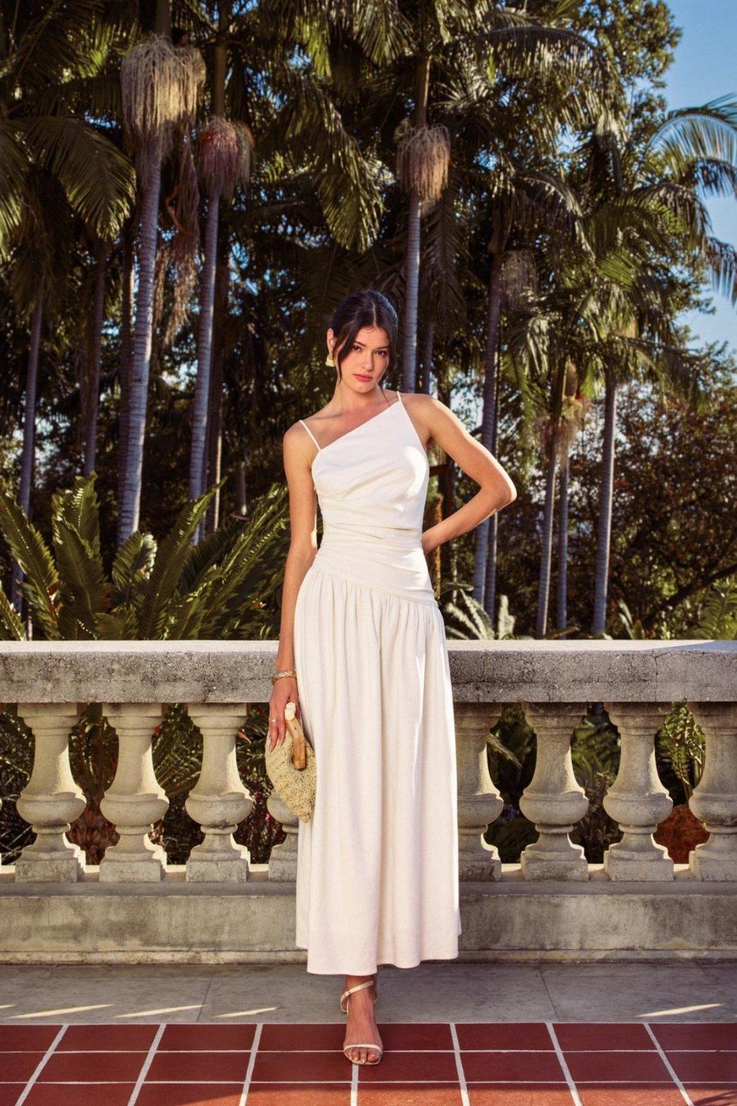 Asymmetrical Neckline Dress Product Image