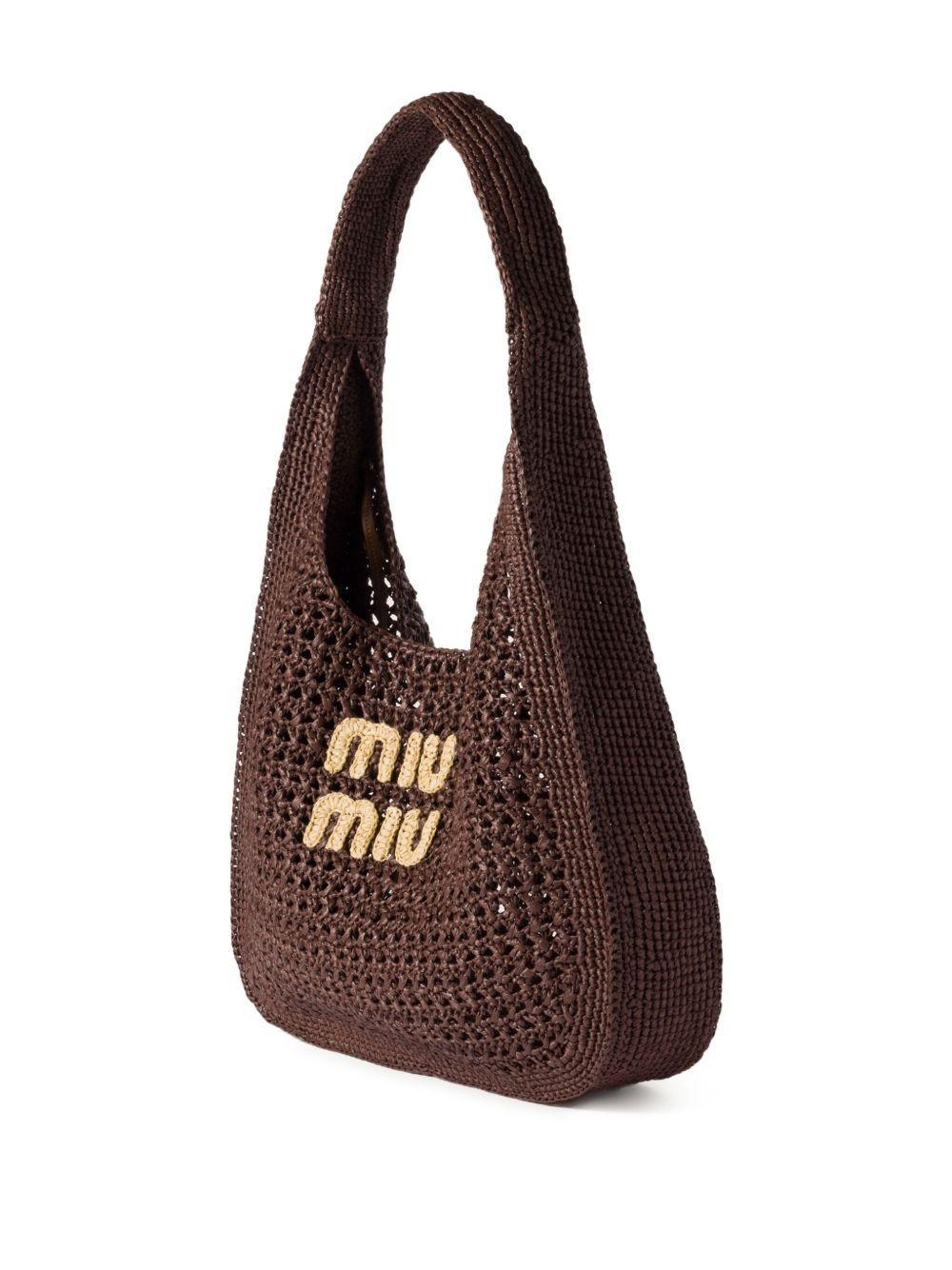 Raffia-effect woven shoulder bag Product Image