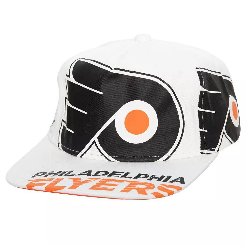 Men's Mitchell & Ness White Philadelphia Flyers In Your Face Deadstock Snapback Hat, Fly White Product Image