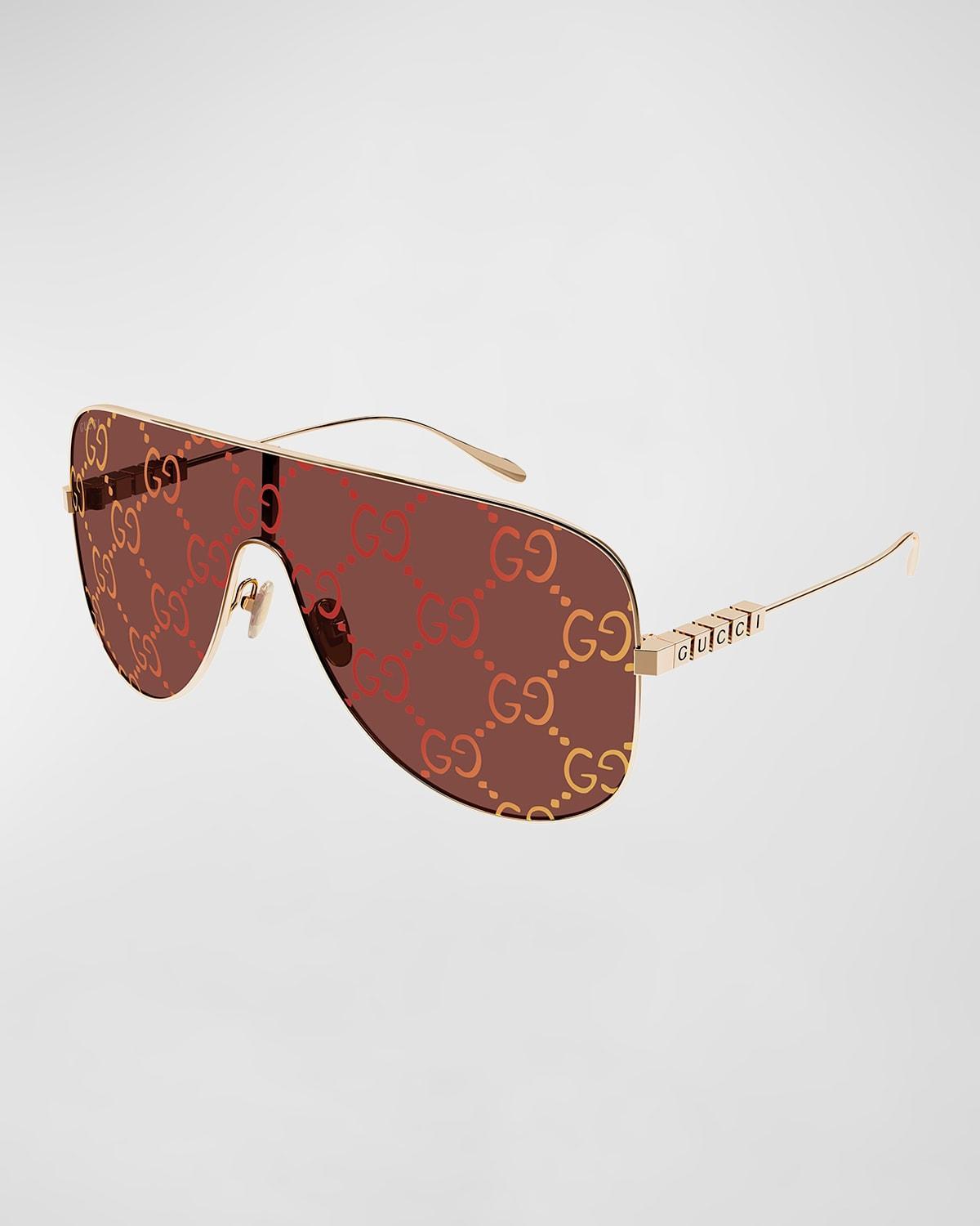 Womens Lettering 99MM Mask Sunglasses Product Image