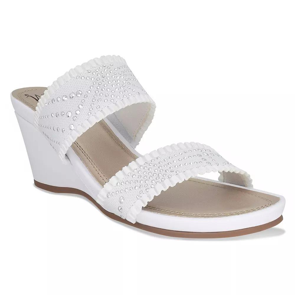 Impo® Verbena Women's Memory Foam Stretch Elastic Platform Wedge Sandals, Size: 8.5, White Product Image