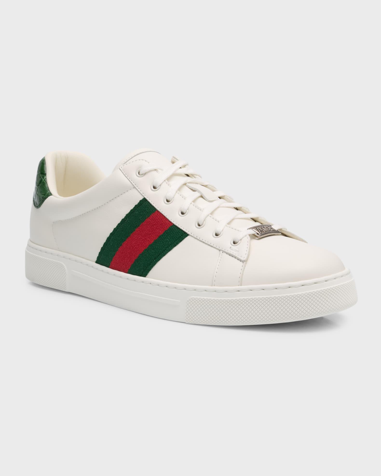 Men's Ace Leather Web Low-Top Sneakers Product Image