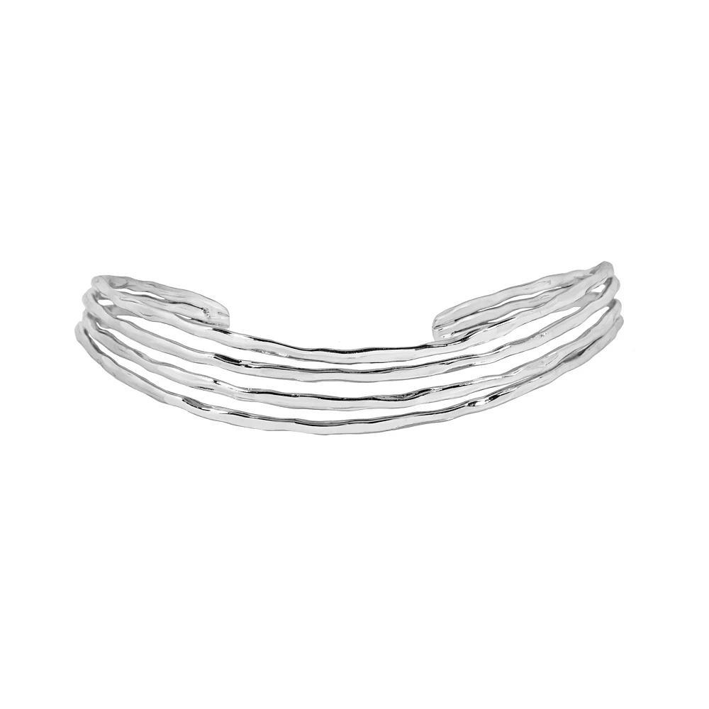 LC Lauren Conrad Silver Tone Textured Nickel Free Metal Cuff Bracelet, Women's Product Image