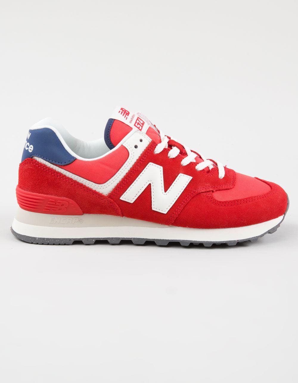 NEW BALANCE 574 Womens Shoes - RED/WHITE Product Image