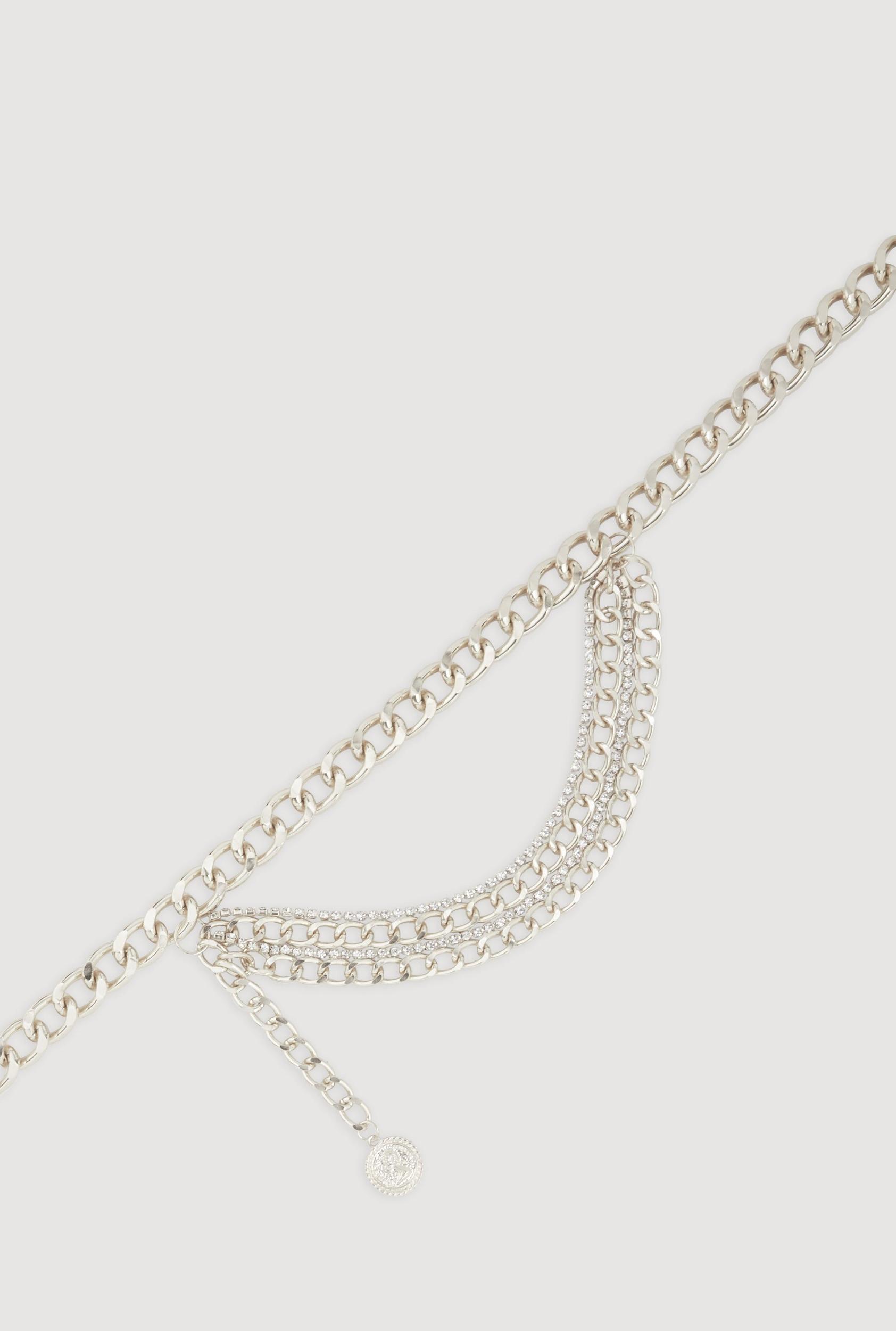 Textured Metallic Chain Choker Necklace Female Product Image