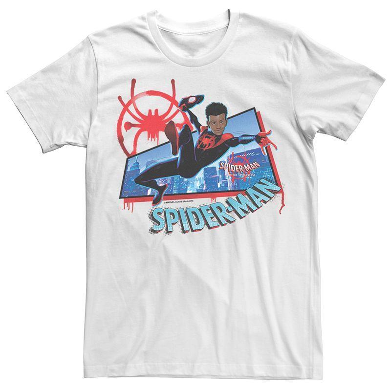 Men's Marvel Spider-Verse Morales Spider-Man Short Sleeve Graphic Tee, Size: XXL, White Product Image