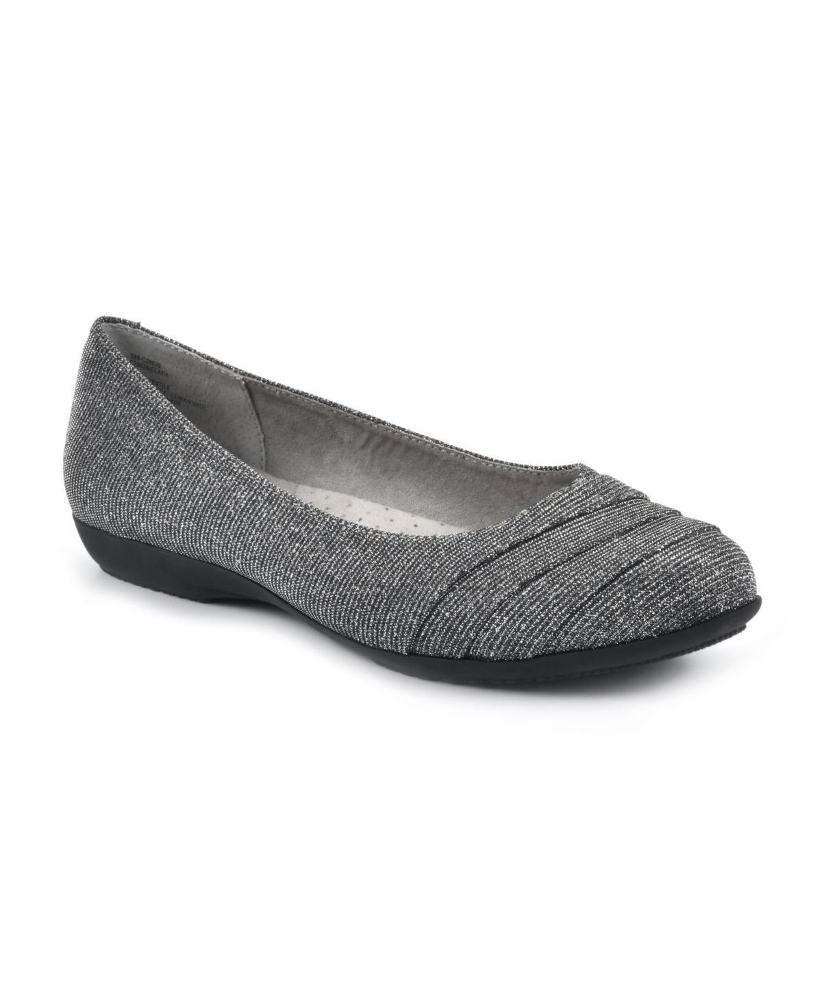 Cliffs by White Mountain Clara Women's Ballet Flats, Size: 8 Wide, Silver Glitter Fabric Product Image