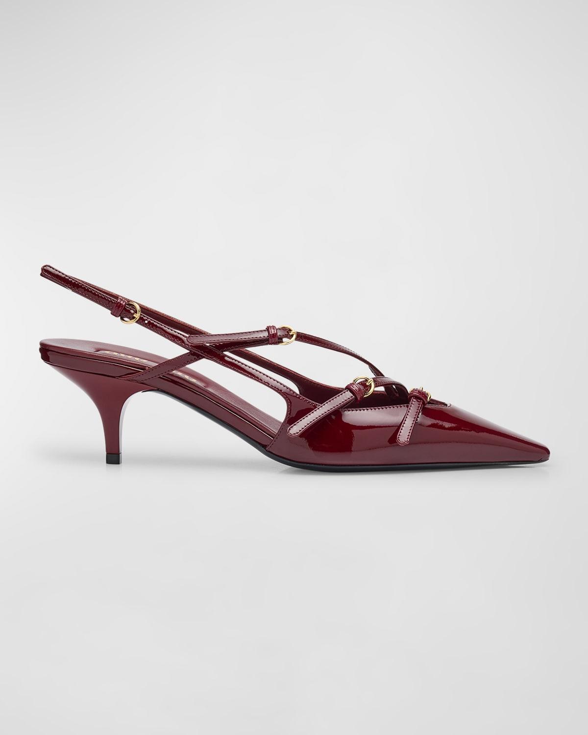 Patent Buckle-Trio Slingback Pumps Product Image