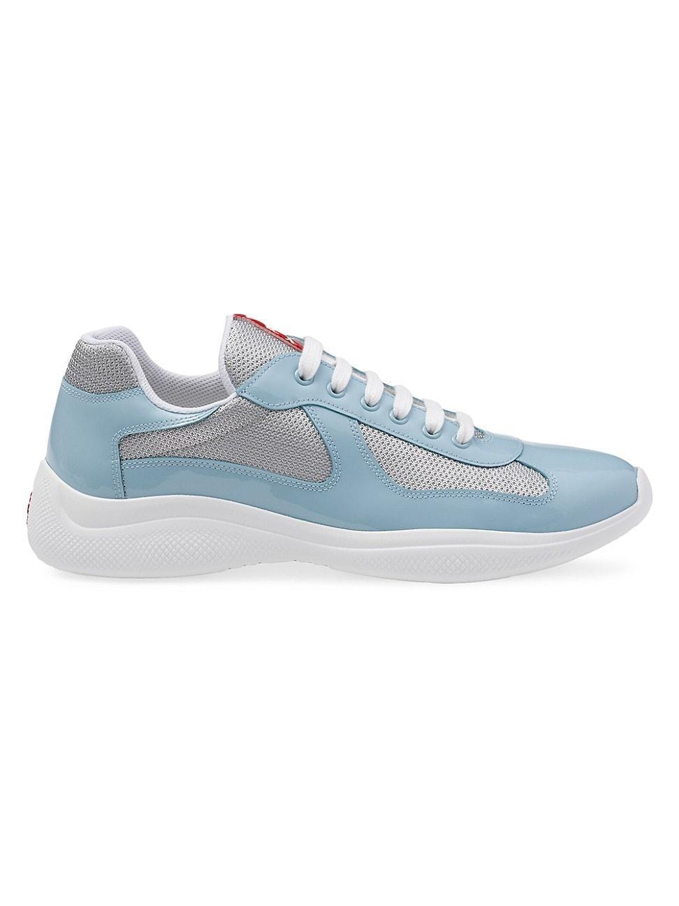 Prada Mens Americas Cup Patent Leather and Bike Fabric Sneakers Product Image