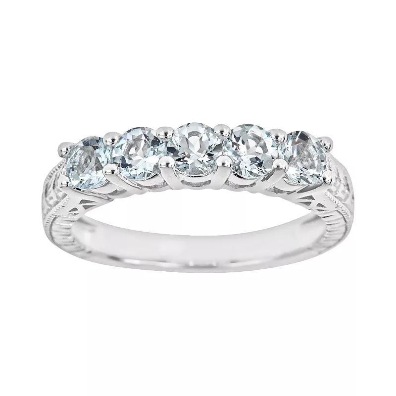 Celebration Gems Sterling Silver Swiss Blue Topaz Five-Stone Ring, Women's, Size: 6, Multicolor Product Image