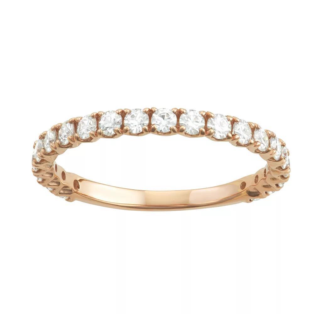 Charles & Colvard 14k Gold 3/4 Carat T.W. Lab-Created Moissanite Wedding Band, Women's, Size: 6, Pink Product Image