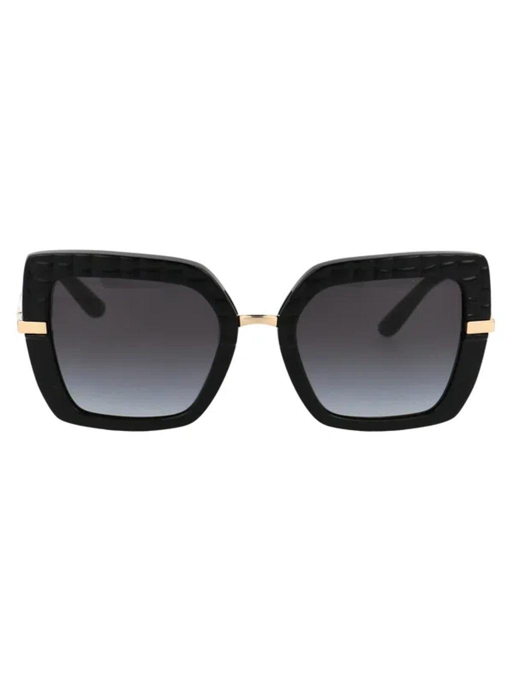 DOLCE & GABBANA Womens Black Dg4373 Square-frame Acetate Sunglasses In Light Grey Gradient Black Product Image